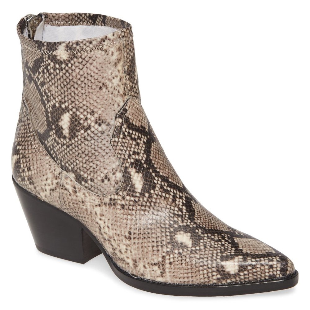 Dolce Vita Shanta Black/White Snake Print Stella Sz 6.5 Women's Booties